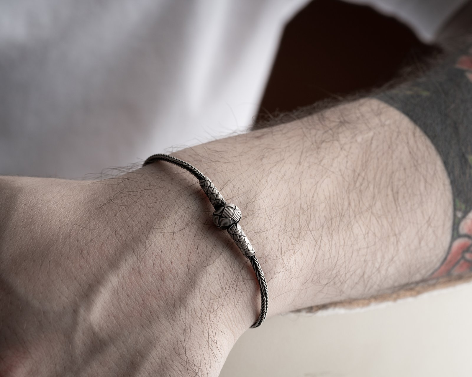 Woven Sphere Detailing Sterling Silver Bracelet - Image 4