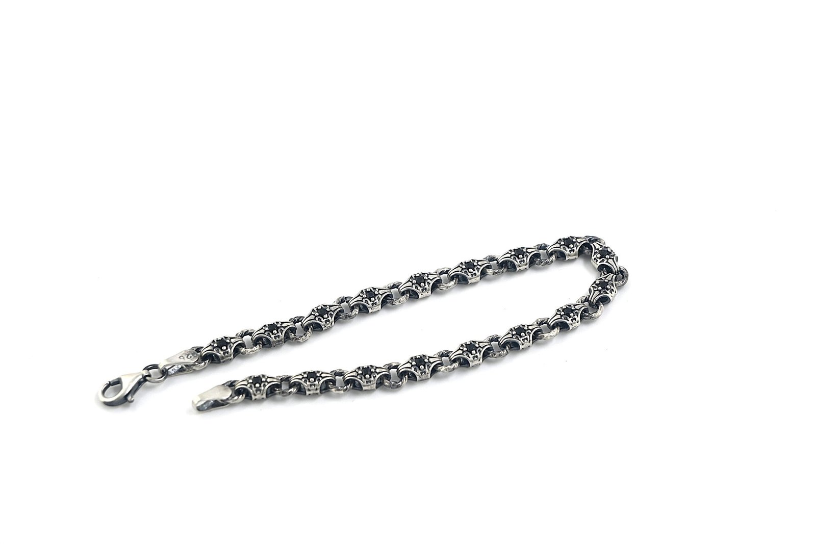 Floral Baroque Link Sterling Silver Bracelet - Image 5