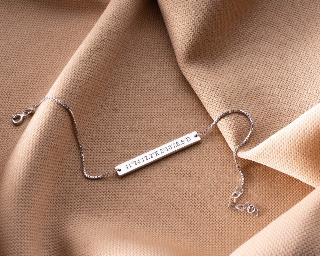 coordinates bar bracelet