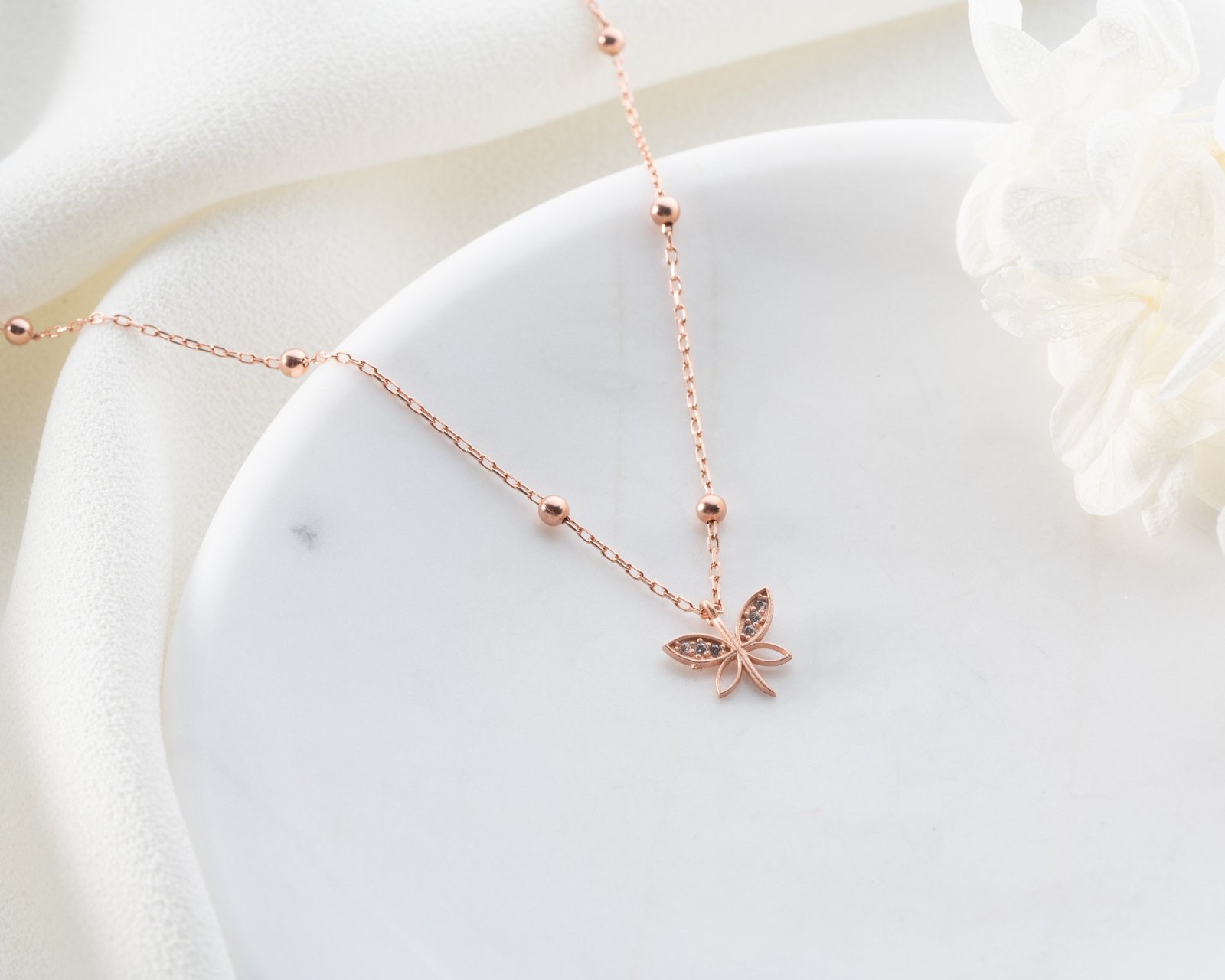 Rose Gold-Plated Butterfly Anklet - Image 2