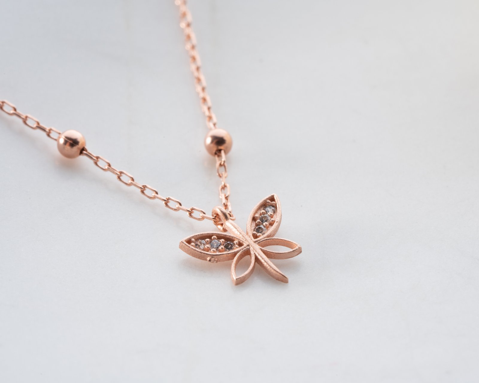 Rose Gold-Plated Butterfly Anklet - Image 3