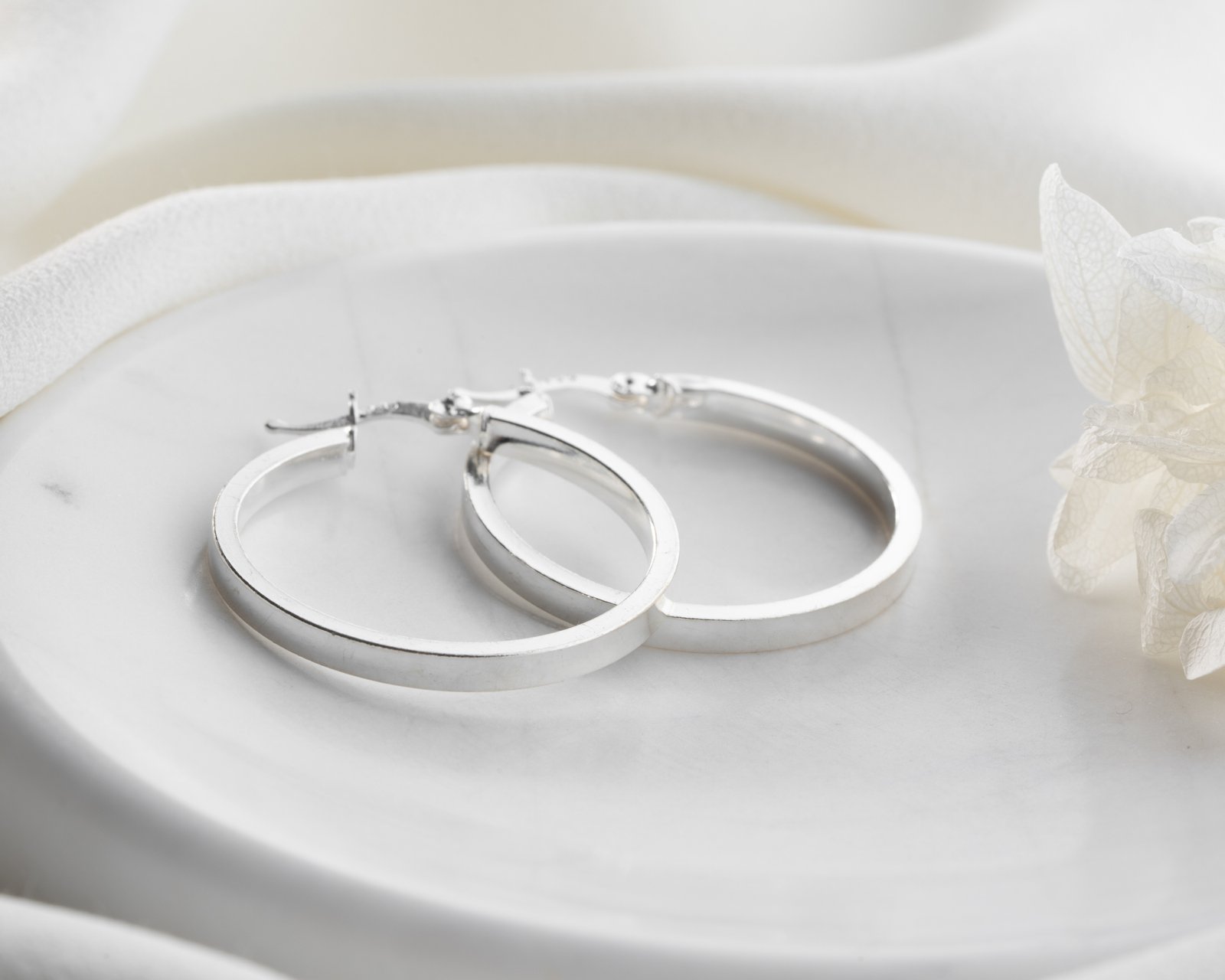 Sterling Silver Hoop Earrings - Image 2