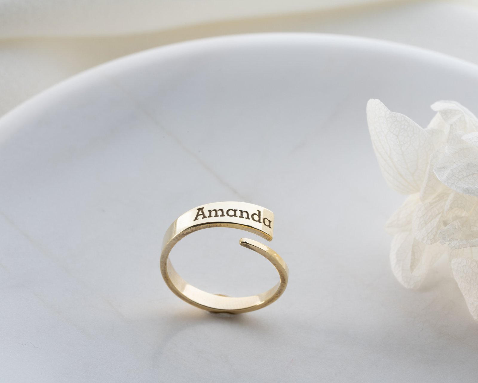 Gold-Plated Spiral Name Ring “Amanda” - Image 3