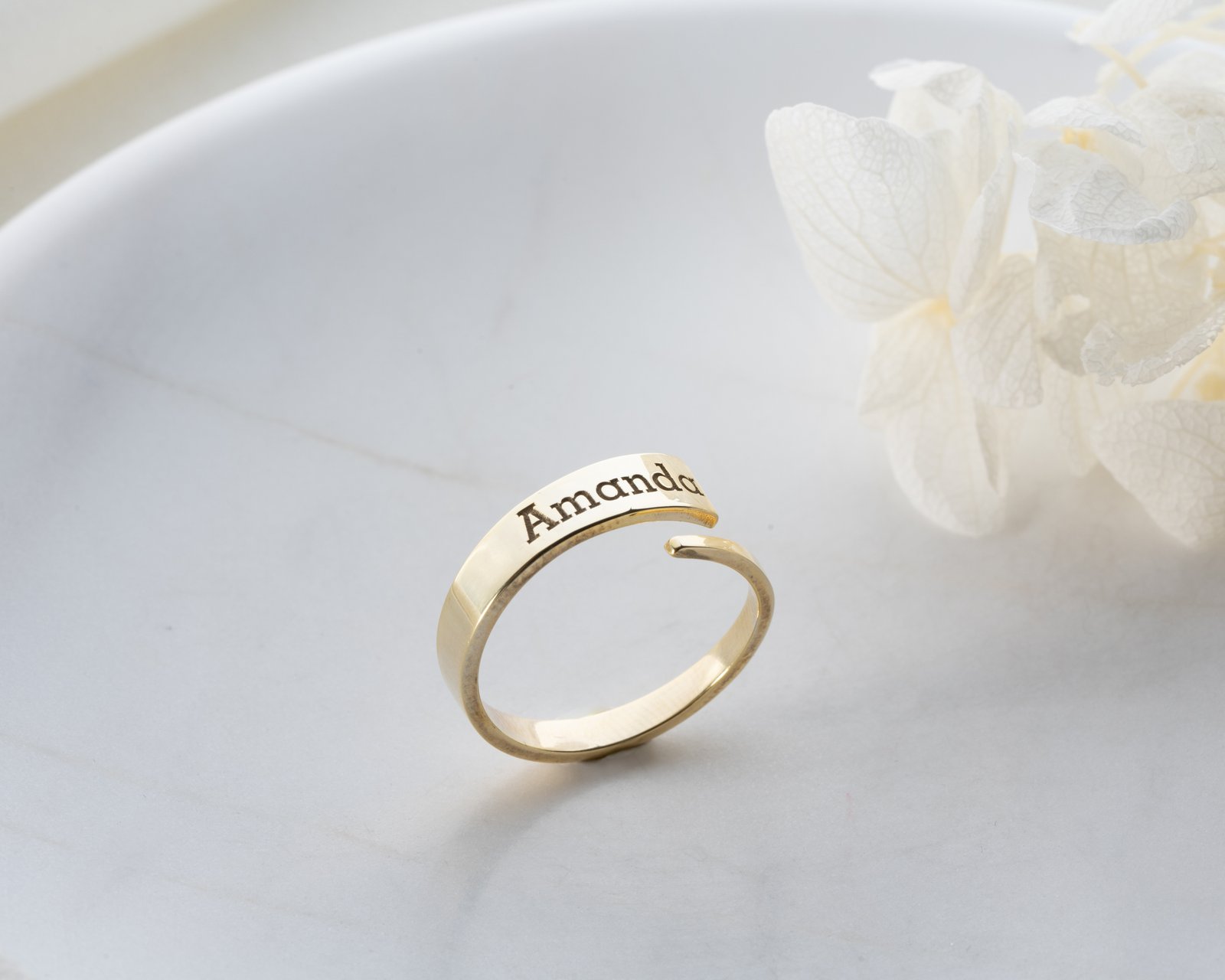 Gold-Plated Spiral Name Ring “Amanda” - Image 4