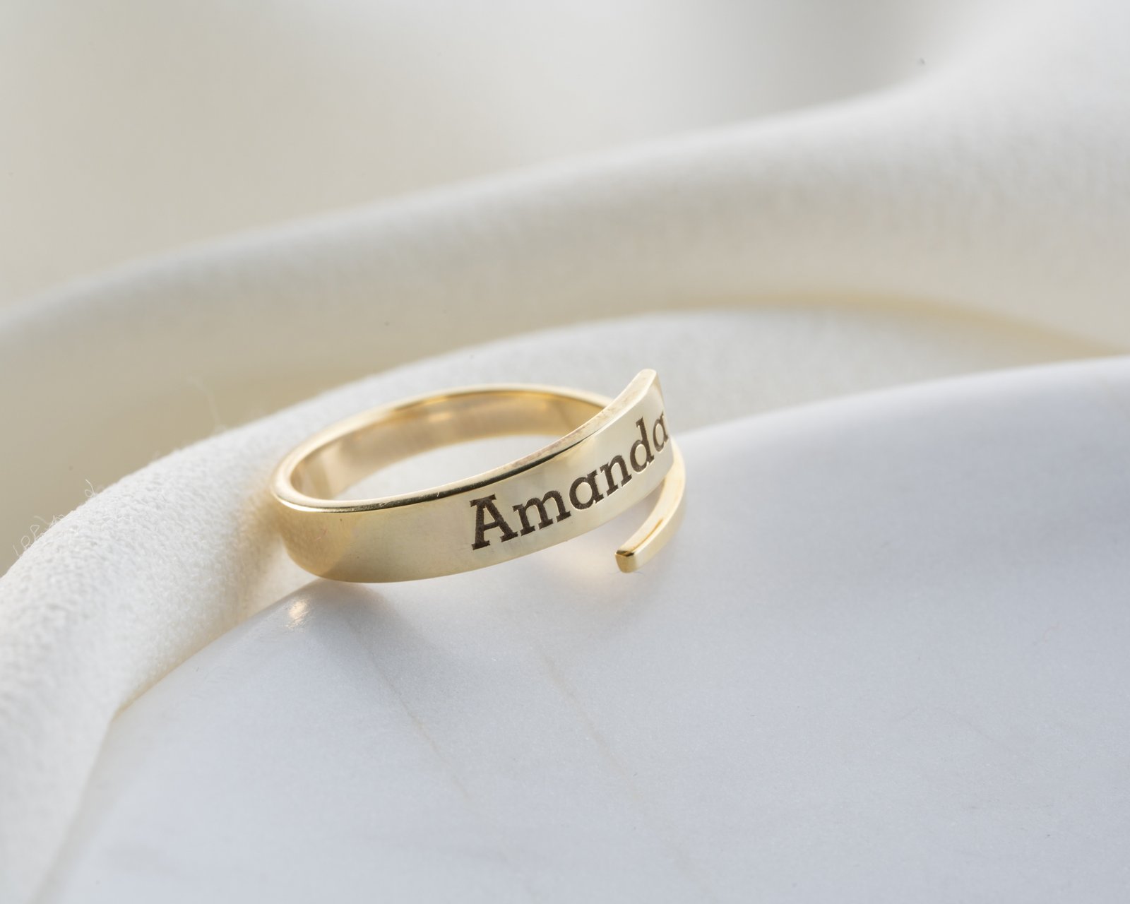Gold-Plated Spiral Name Ring “Amanda” - Image 5