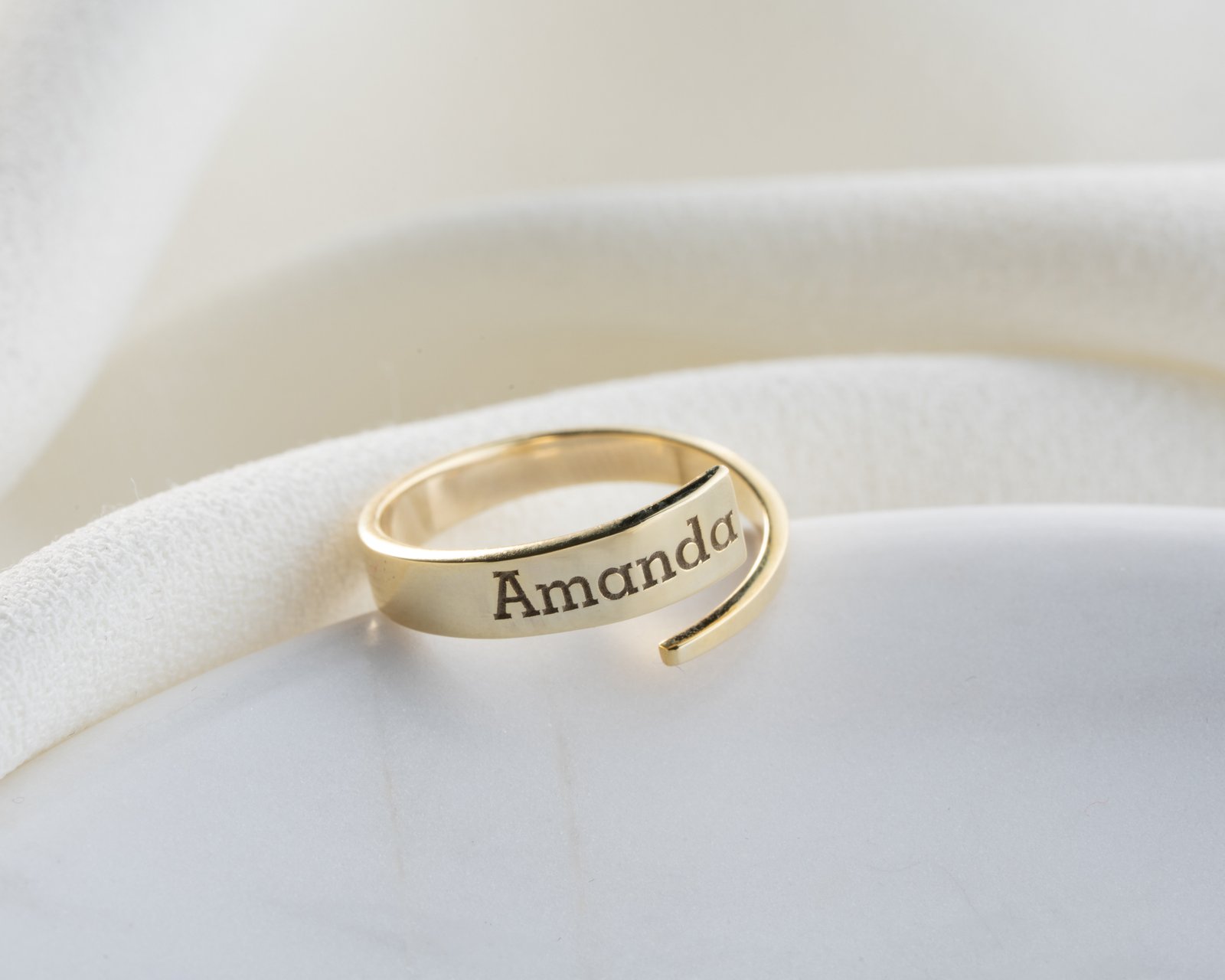 Gold-Plated Spiral Name Ring “Amanda” - Image 6