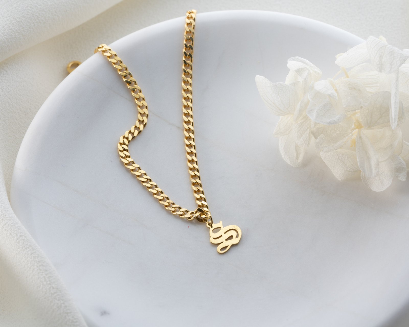 Gold-Plated Initial Anklet with Letter Charm - Image 2