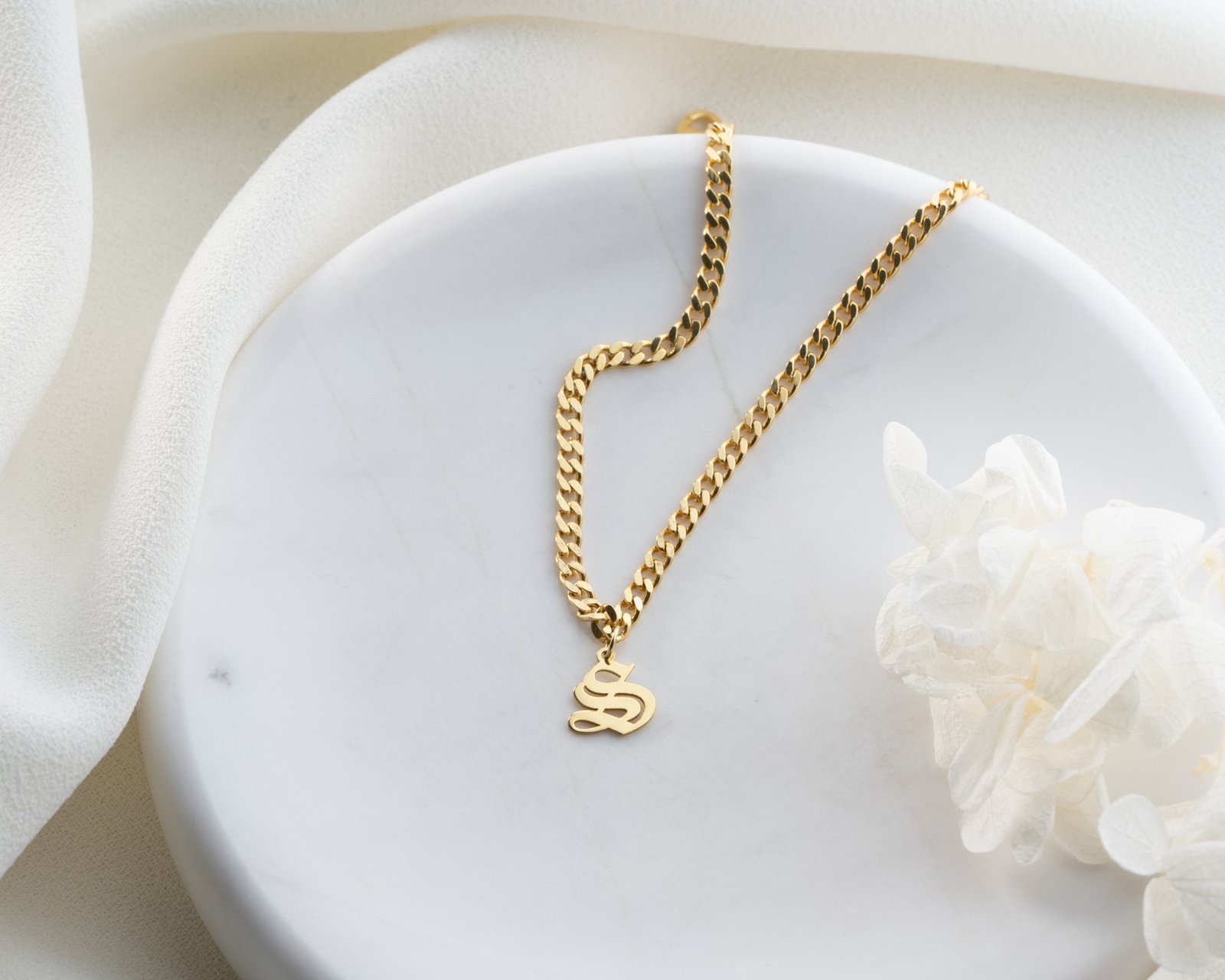 Gold-Plated Initial Anklet with Letter Charm - Image 3