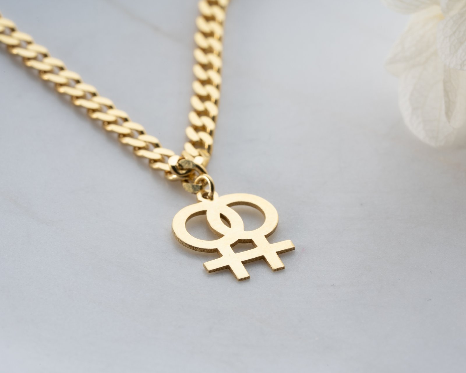 Gold-Plated Double Female Symbol Anklet - Image 3