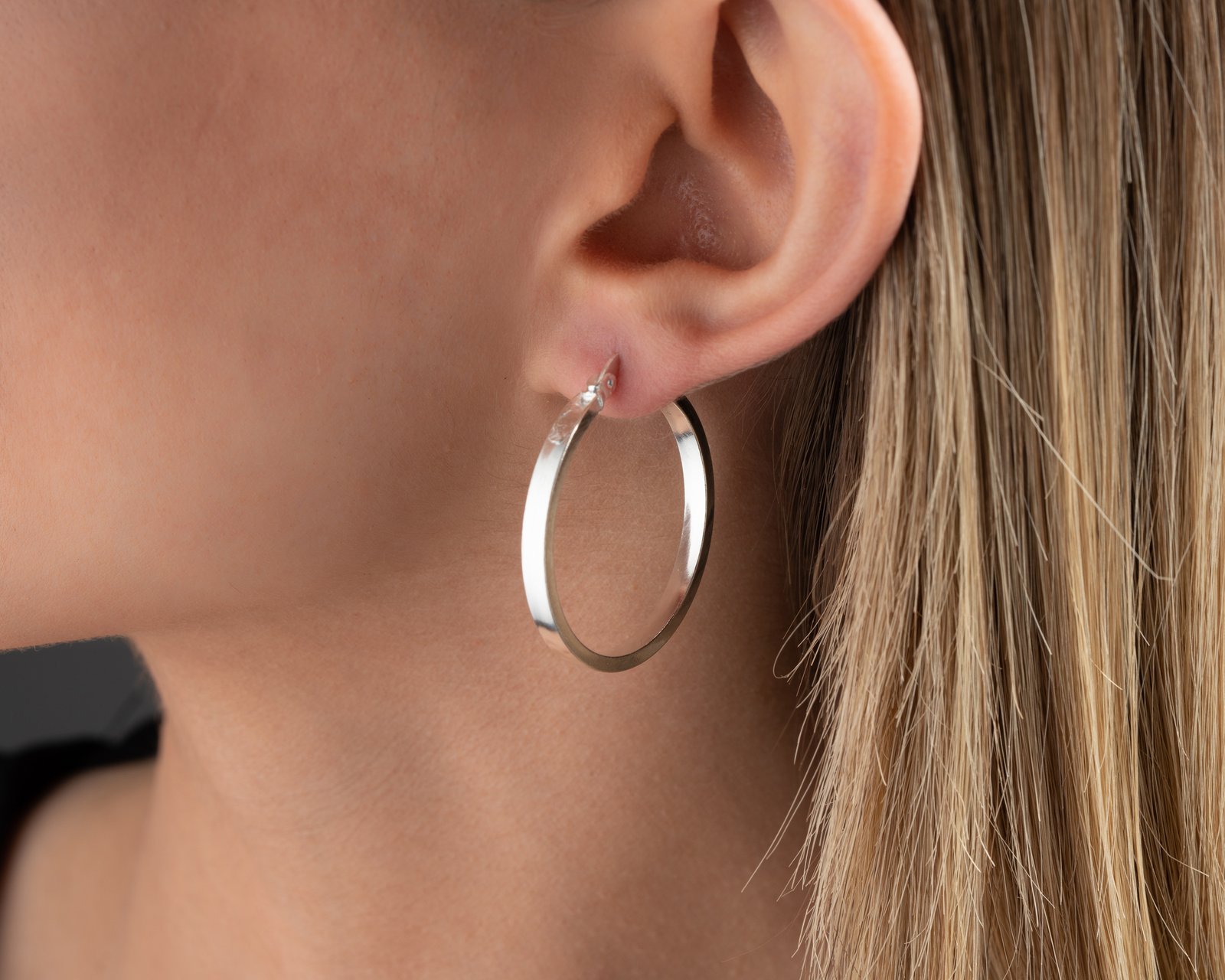 Sterling Silver Hoop Earrings - Image 3
