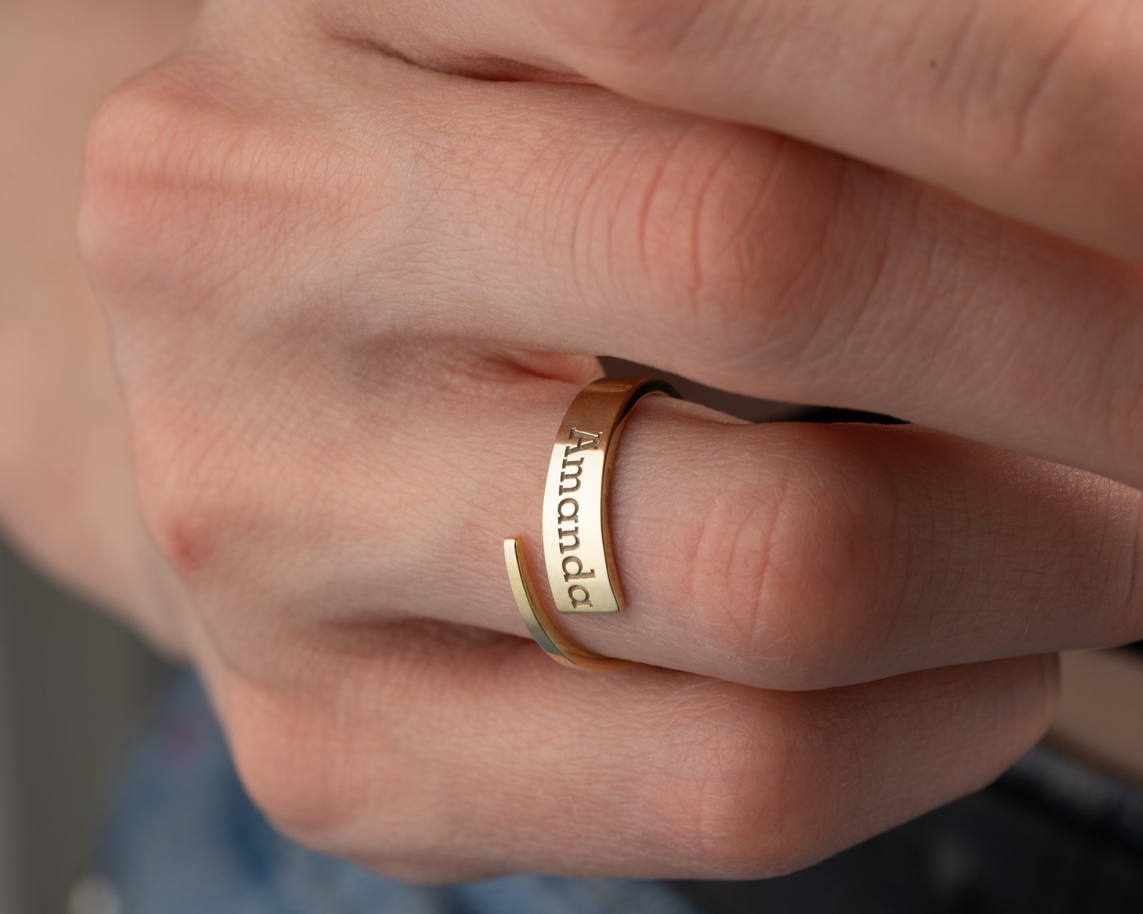 Gold-Plated Spiral Name Ring “Amanda” - Image 7