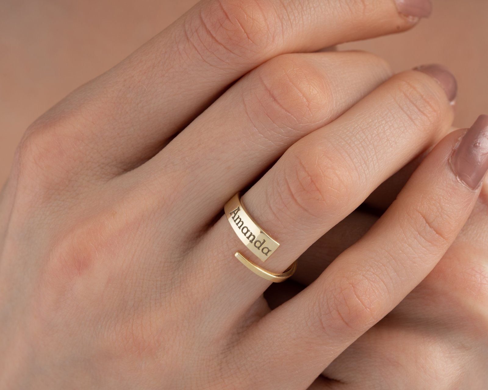 Gold-Plated Spiral Name Ring “Amanda” - Image 9