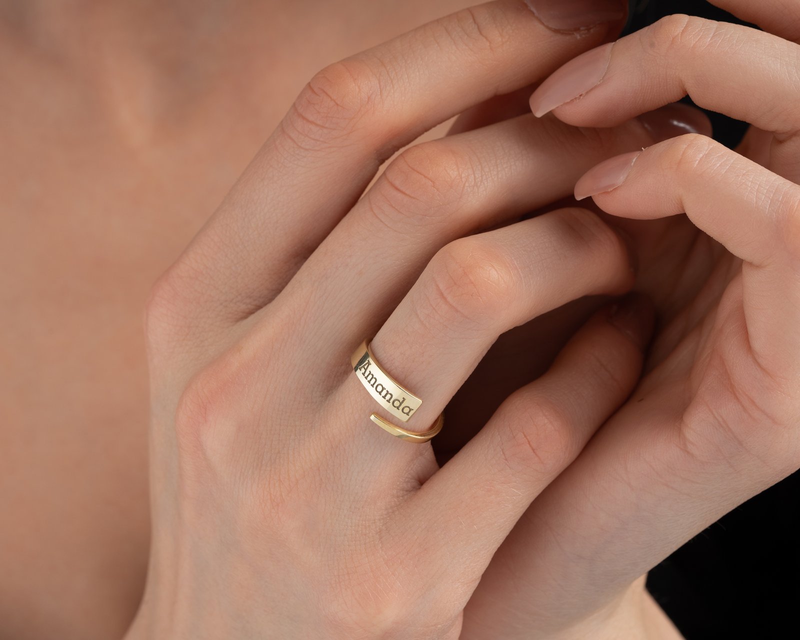 Gold-Plated Spiral Name Ring “Amanda” - Image 10