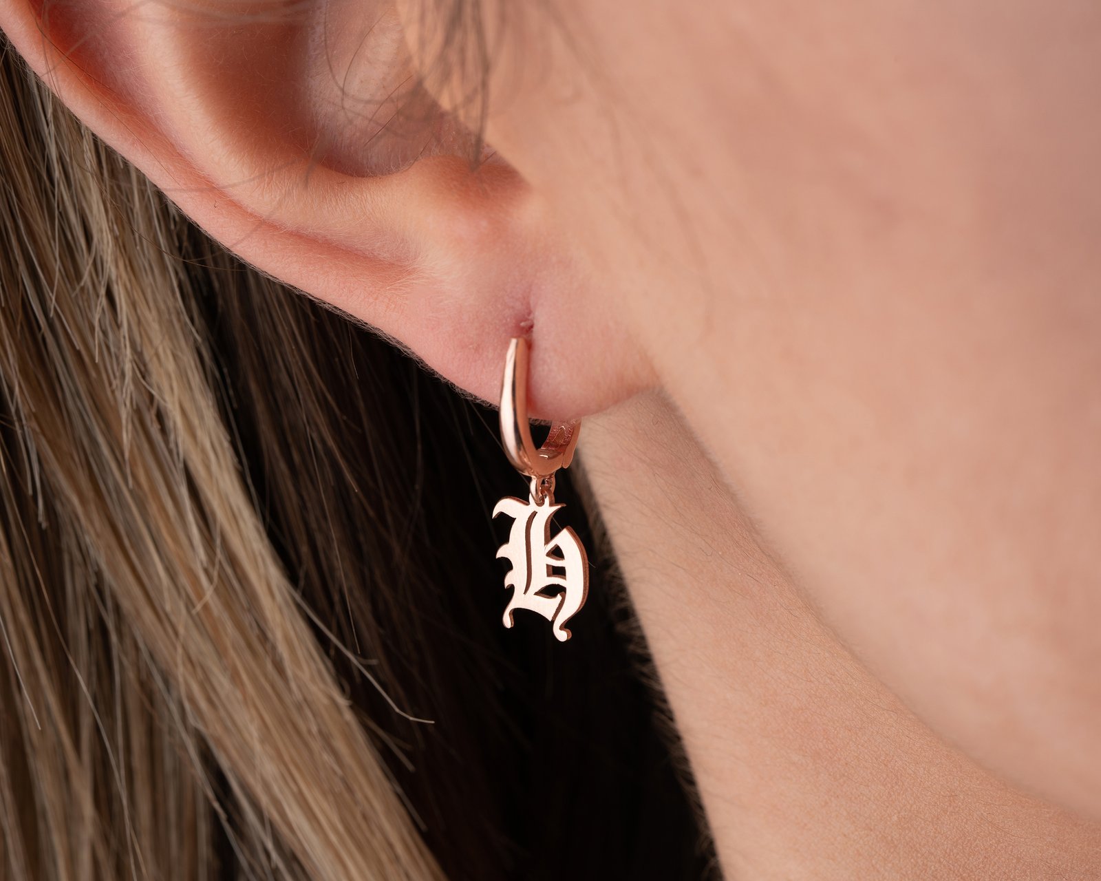 Plated Monogram Drop Earrings - Image 4