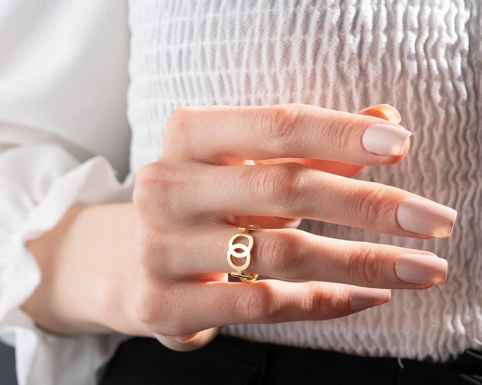 Gold-Plated Interlocking Gender Symbols Ring - Image 6