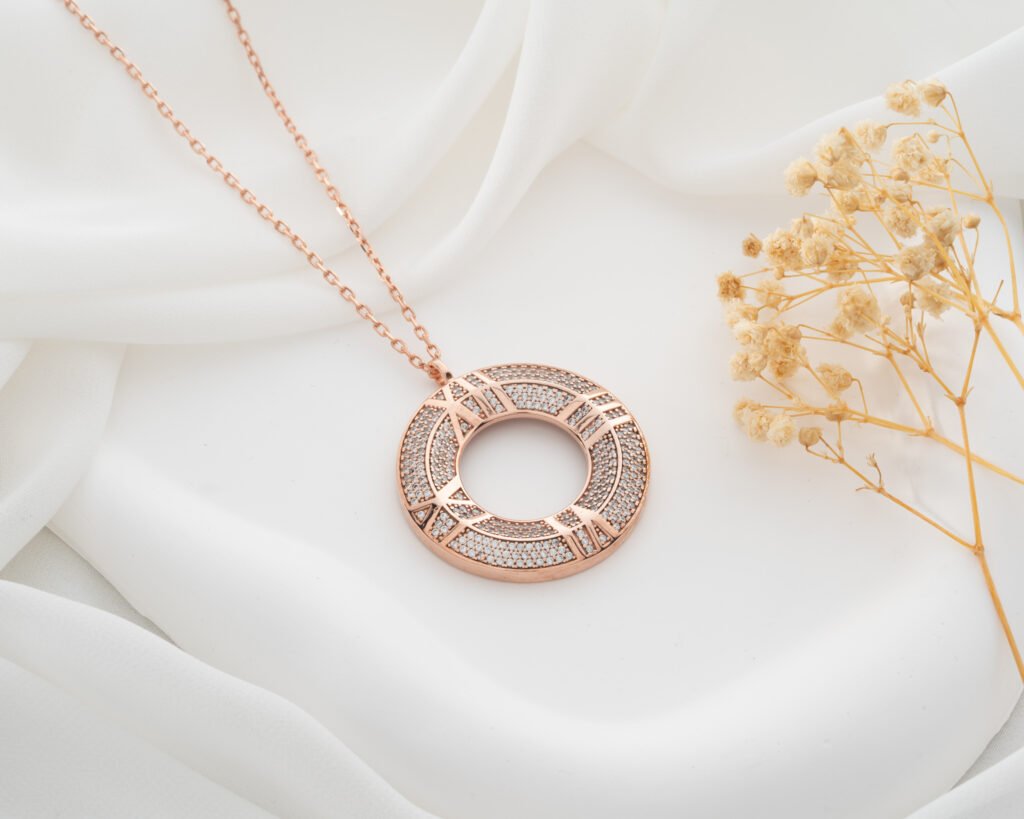 Roman Numeral Circle Pendant Necklace