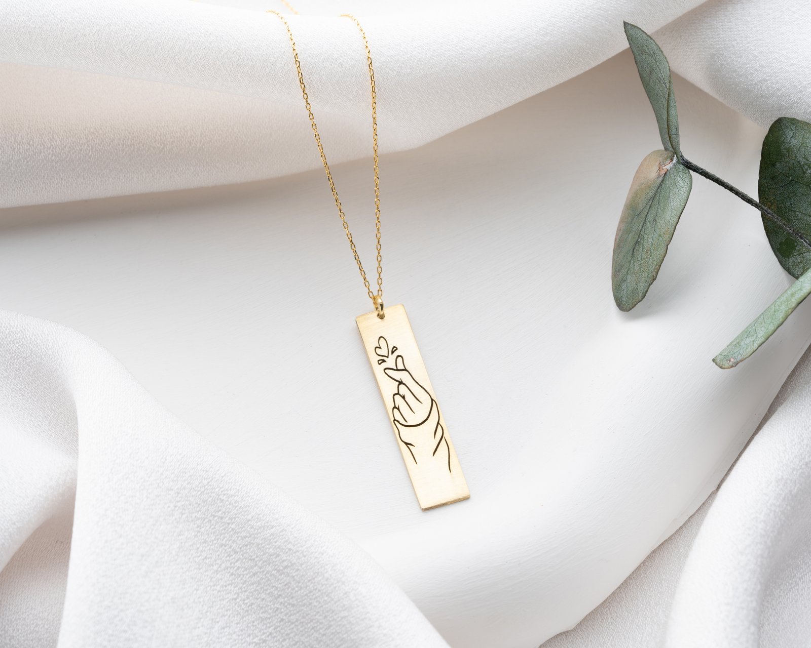 Korean Finger Heart Pendant Necklace - Image 2