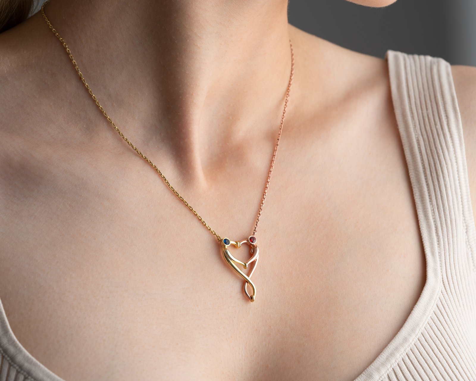 Yin Yang Heart Couple Pendant Necklace - Image 4