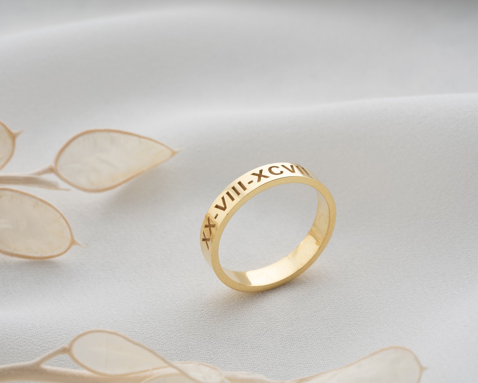 Gold-Plated Roman Numeral Band Ring | Elegant Timeless Women's Jewelry - Image 8
