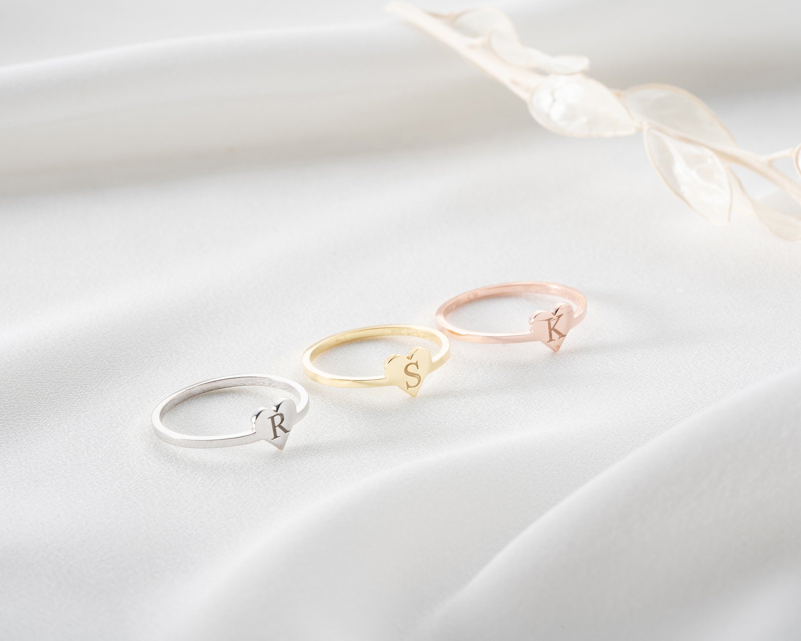 Gold-Plated Heart Initial Ring | Romantic Personalized - Image 6