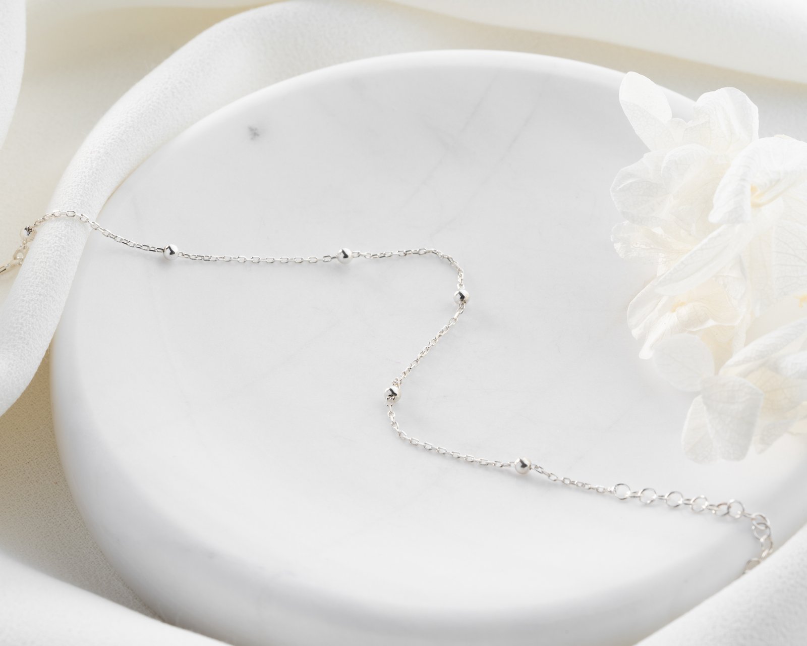 Minimal Silver Bead Bracelet - Image 5