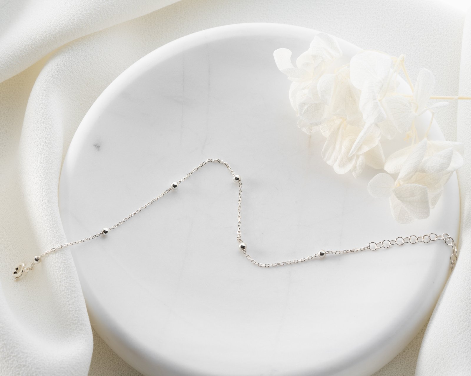 Minimal Silver Bead Bracelet