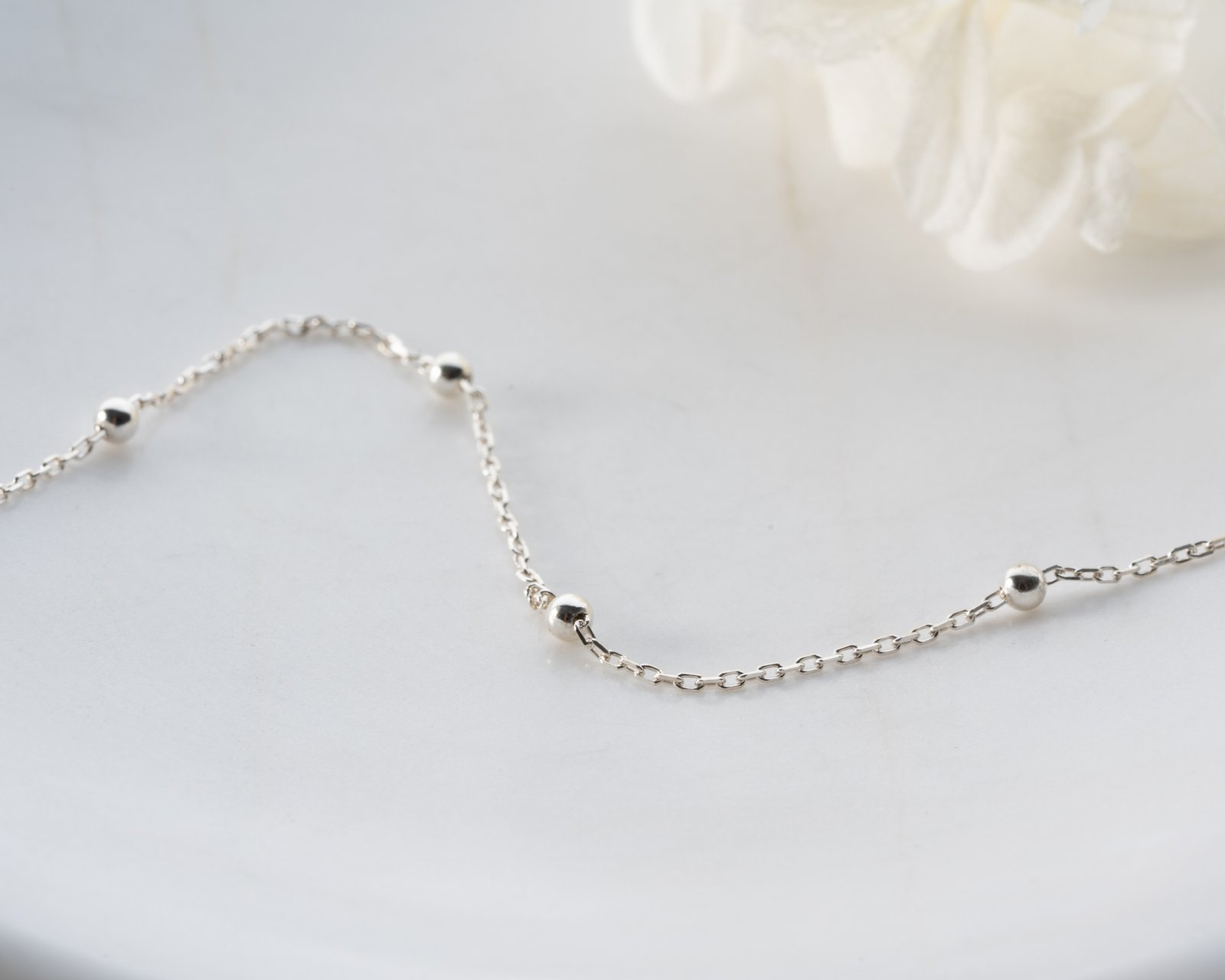 Minimal Silver Bead Bracelet - Image 6