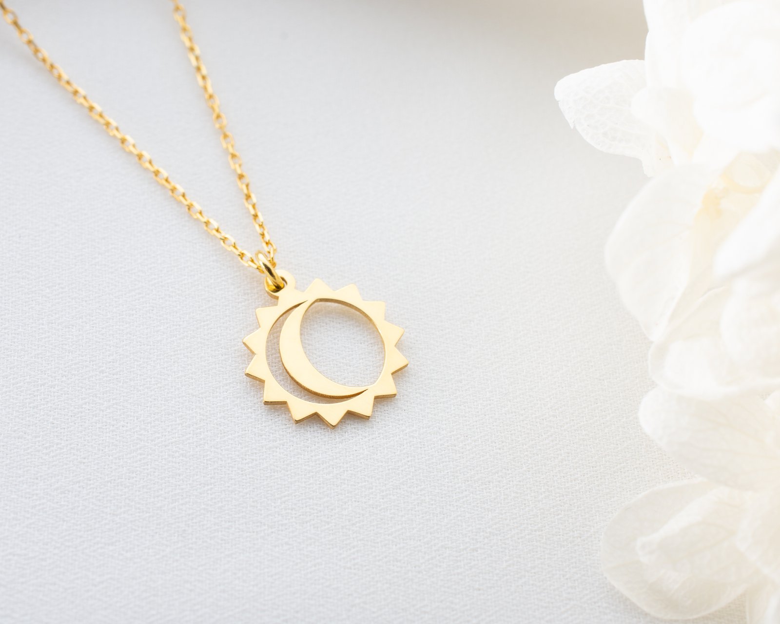 Gold Moon & Sun Pendant
