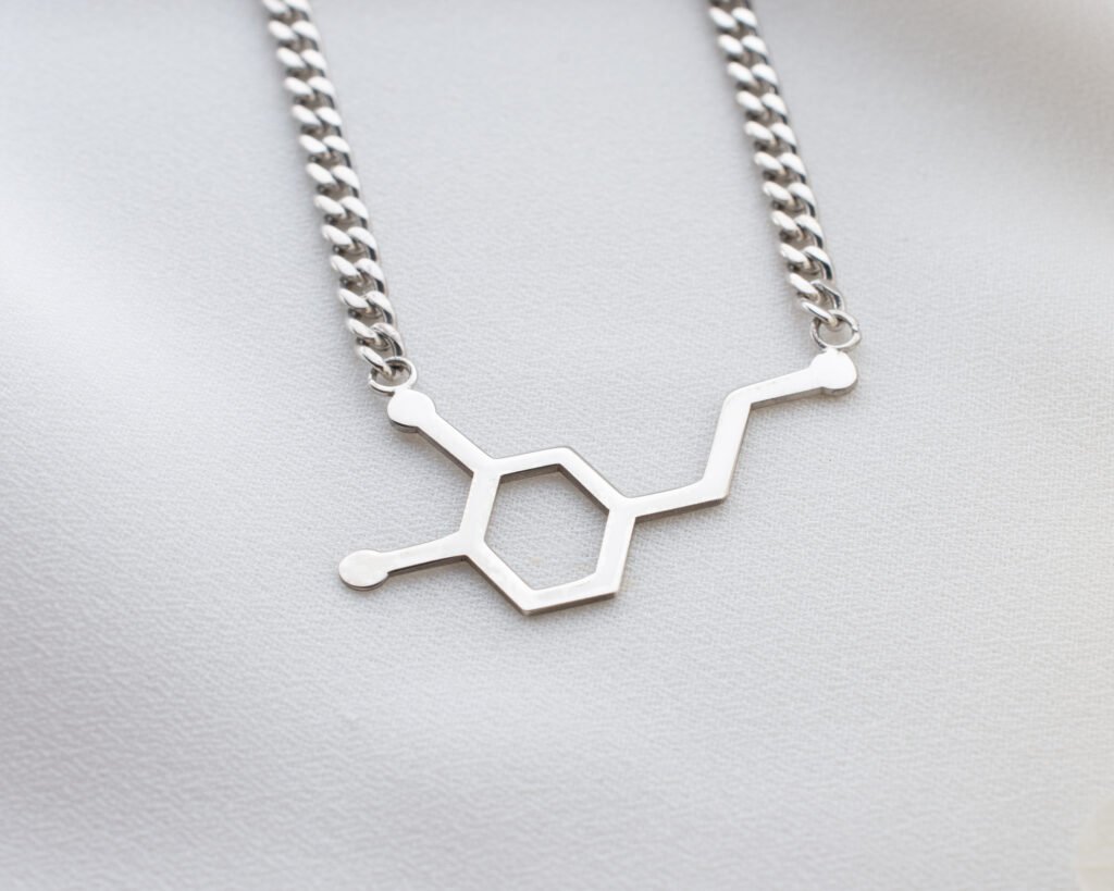 silver molecule pendant