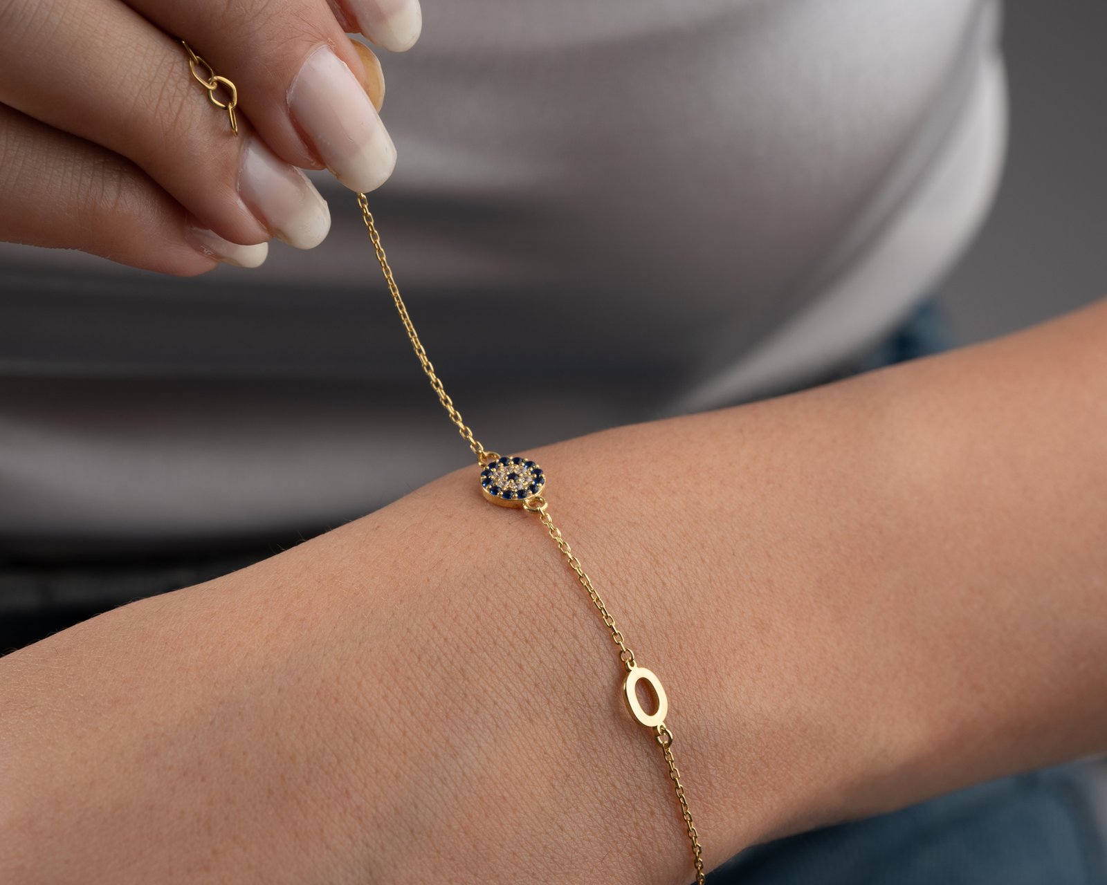 Blue Stone Circle Bracelet - Image 8