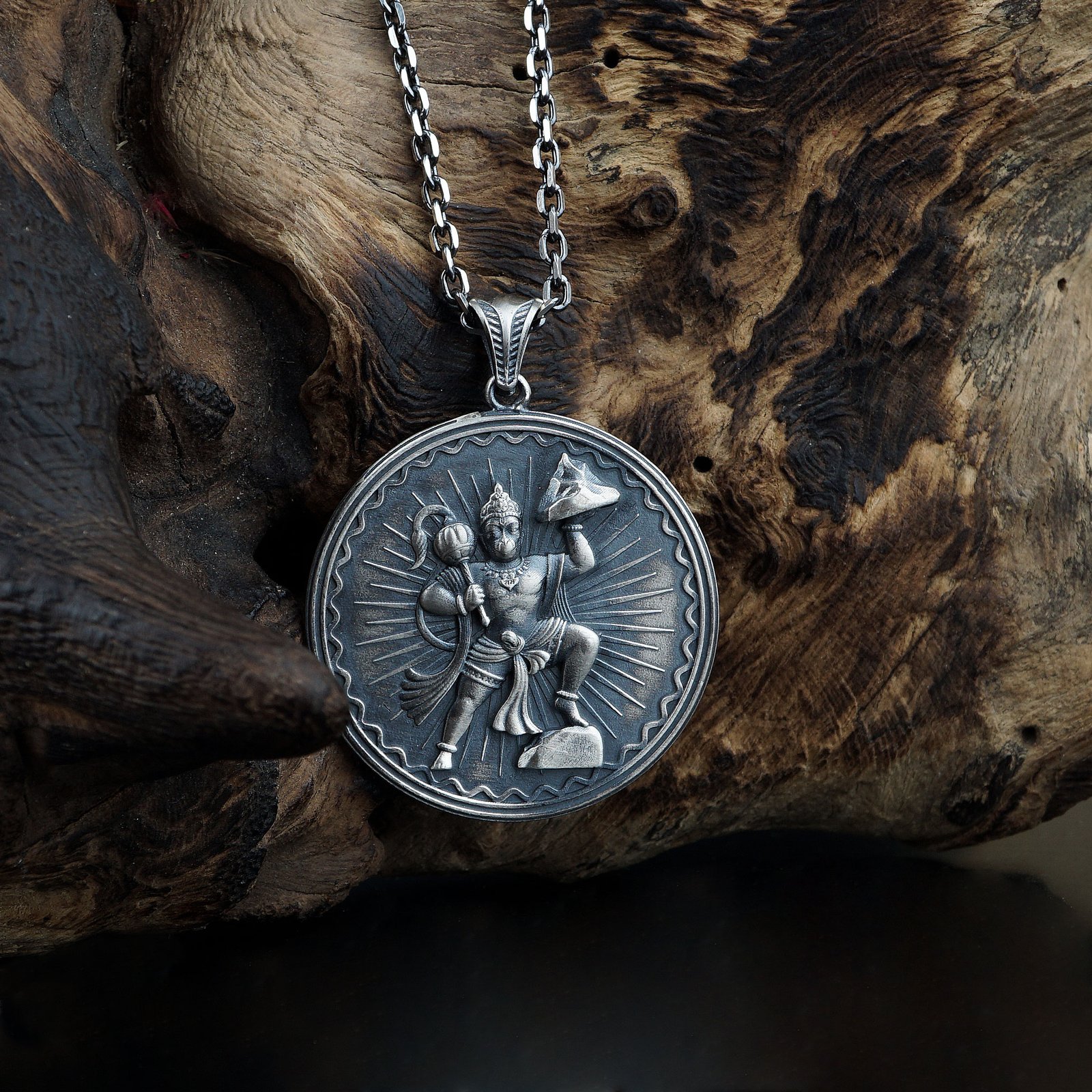 saint christopher round sterling silver necklace main image
