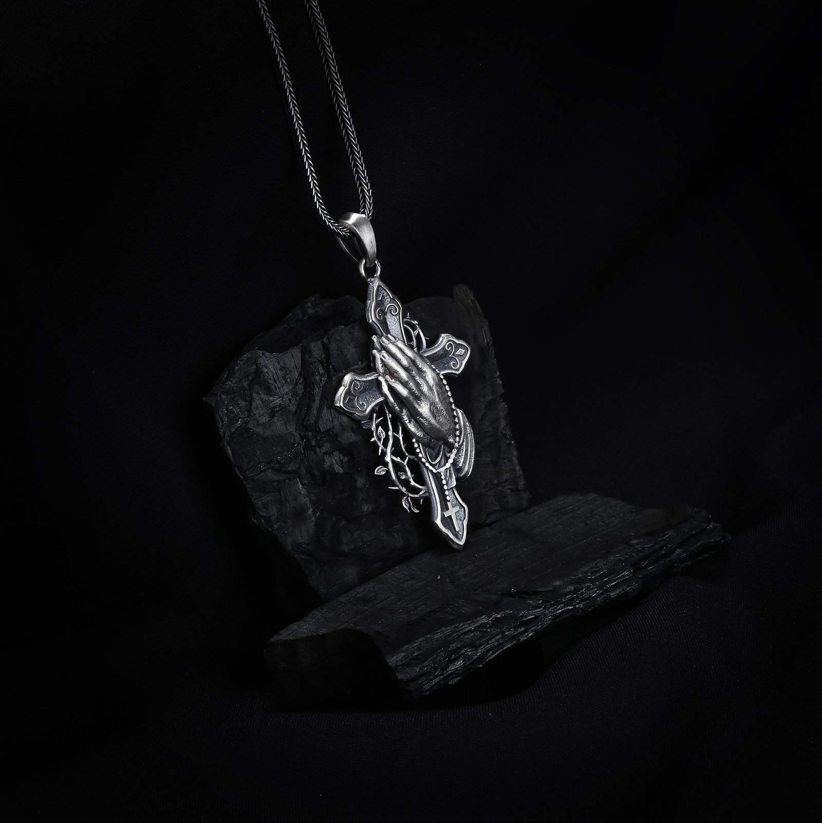 Praying Hands Cross Necklace - Image 5