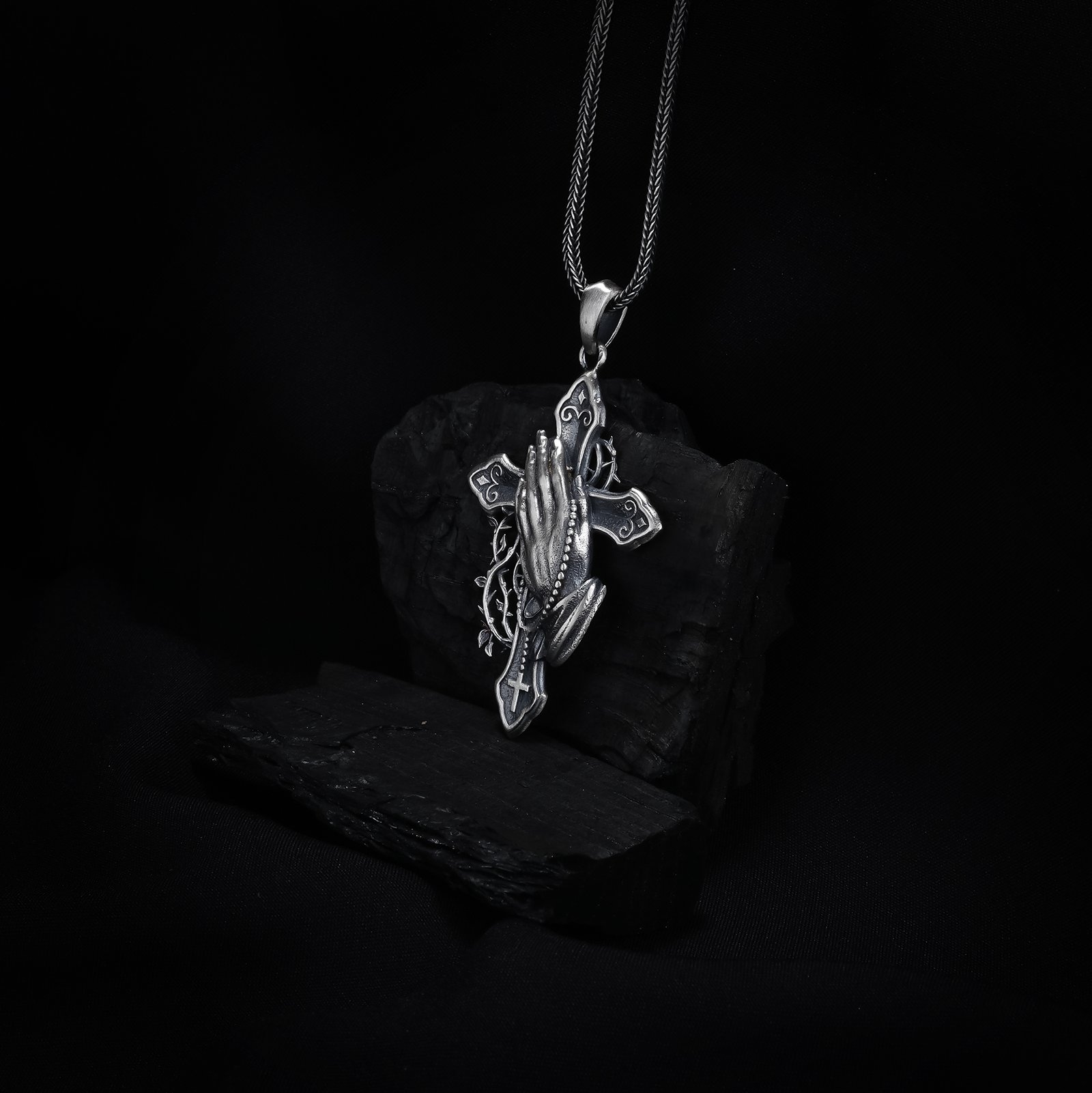 Praying Hands Cross Necklace - Image 6