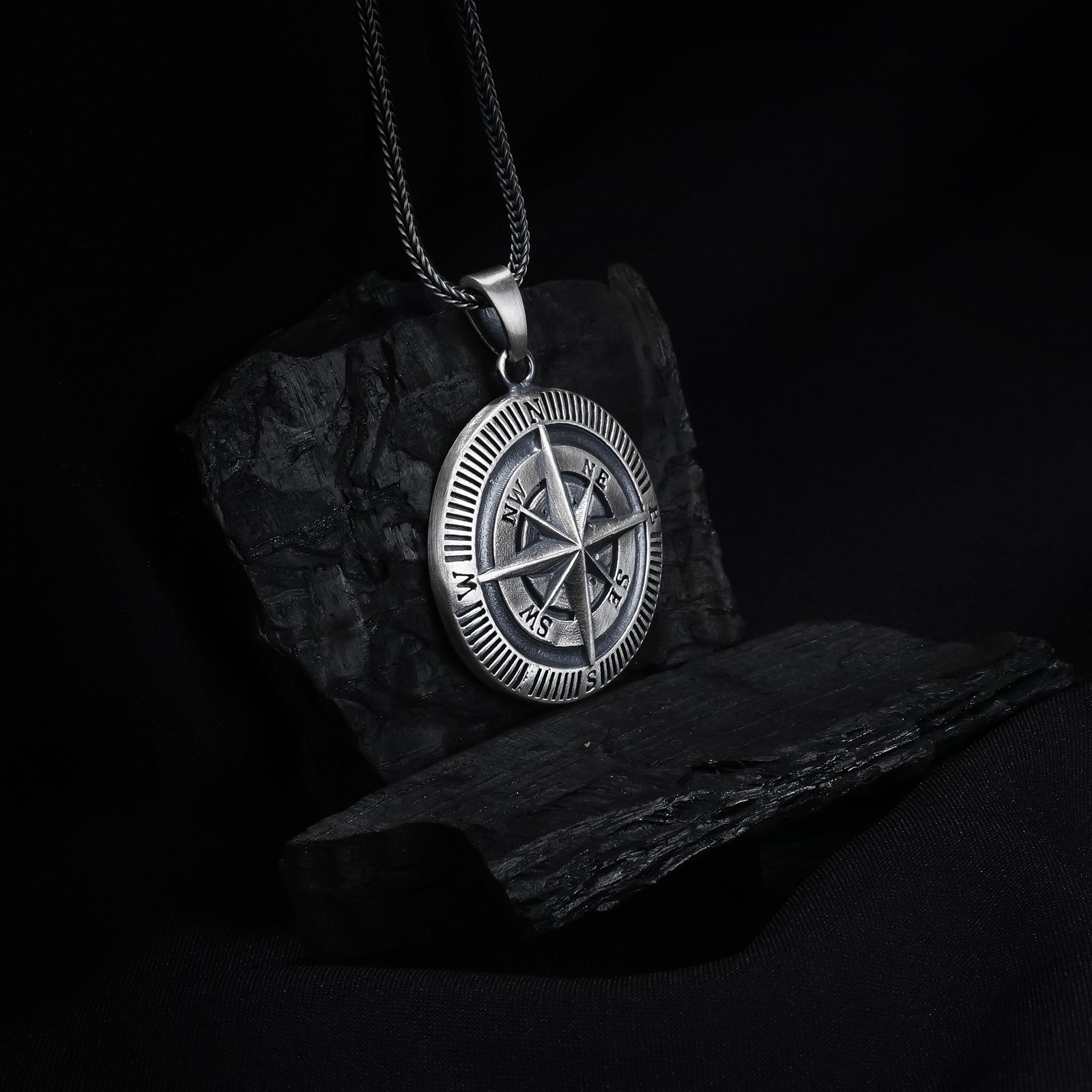 Compass Wind Rose Sterling Silver Necklace - Image 4