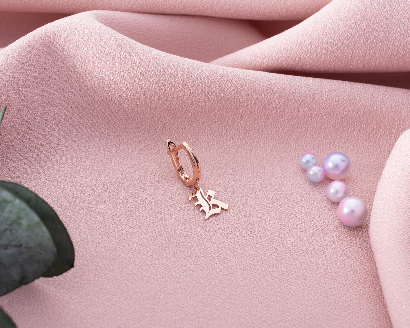 Plated Monogram Drop Earrings - Image 7