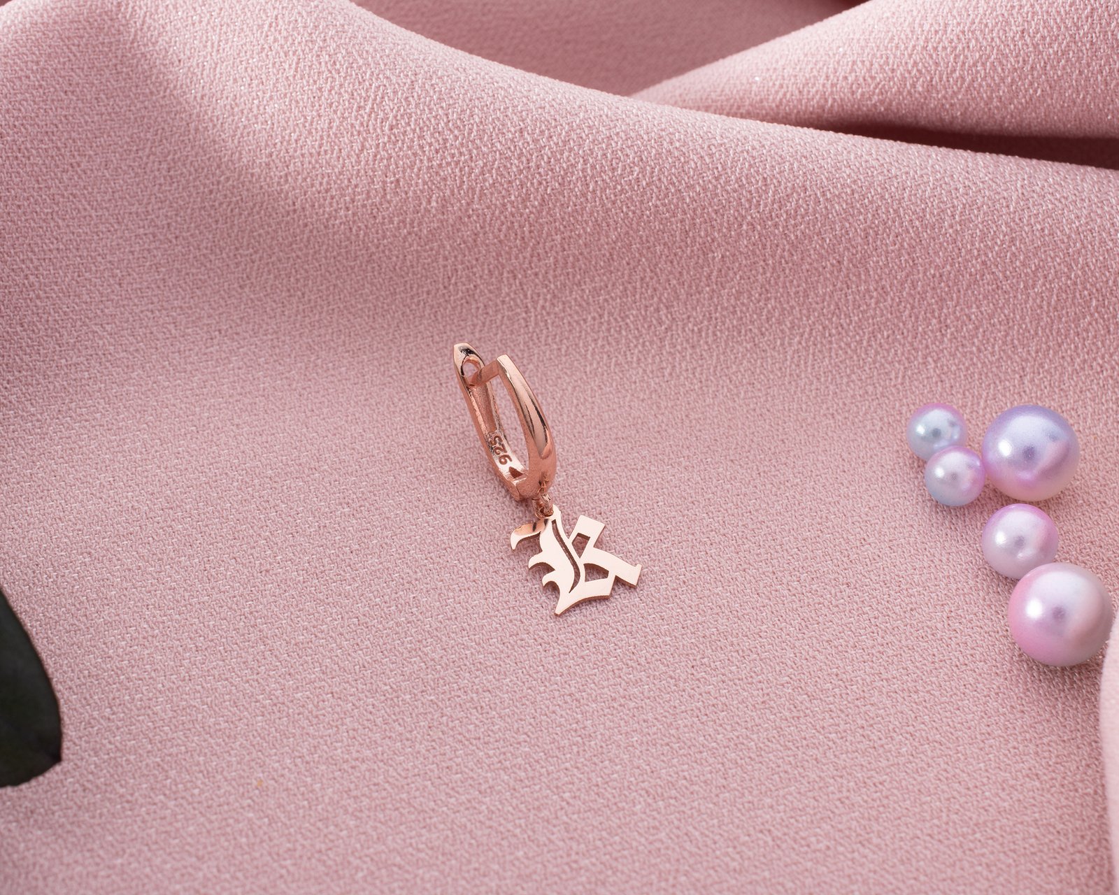 Plated Monogram Drop Earrings - Image 8