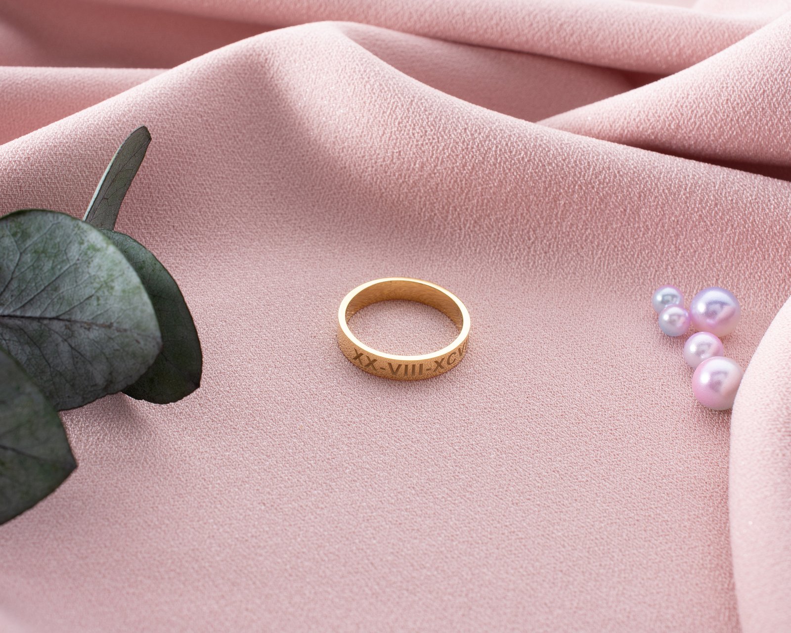 Gold-Plated Roman Numeral Band Ring | Elegant Timeless Women's Jewelry - Image 9