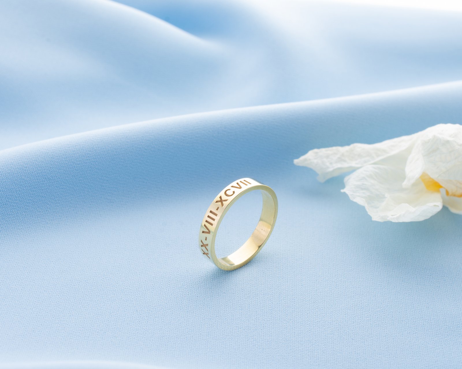 Gold-Plated Roman Numeral Band Ring | Elegant Timeless Women's Jewelry - Image 13