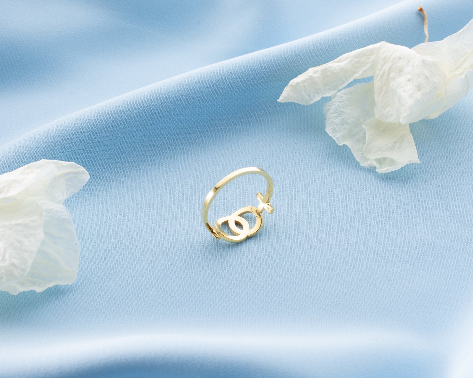 Gold-Plated Interlocking Gender Symbols Ring - Image 11