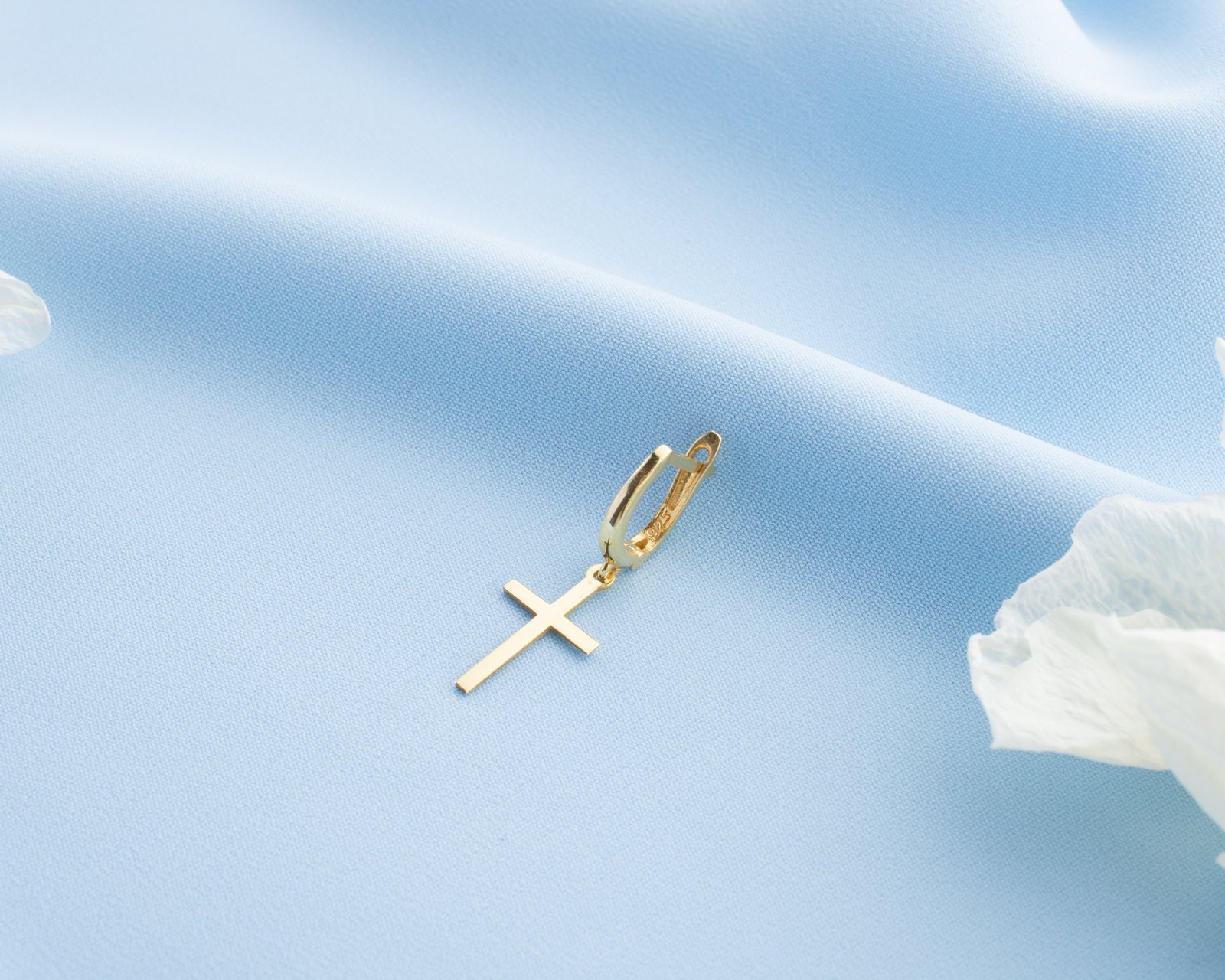 Gold Cross Dangle Earrings - Image 7