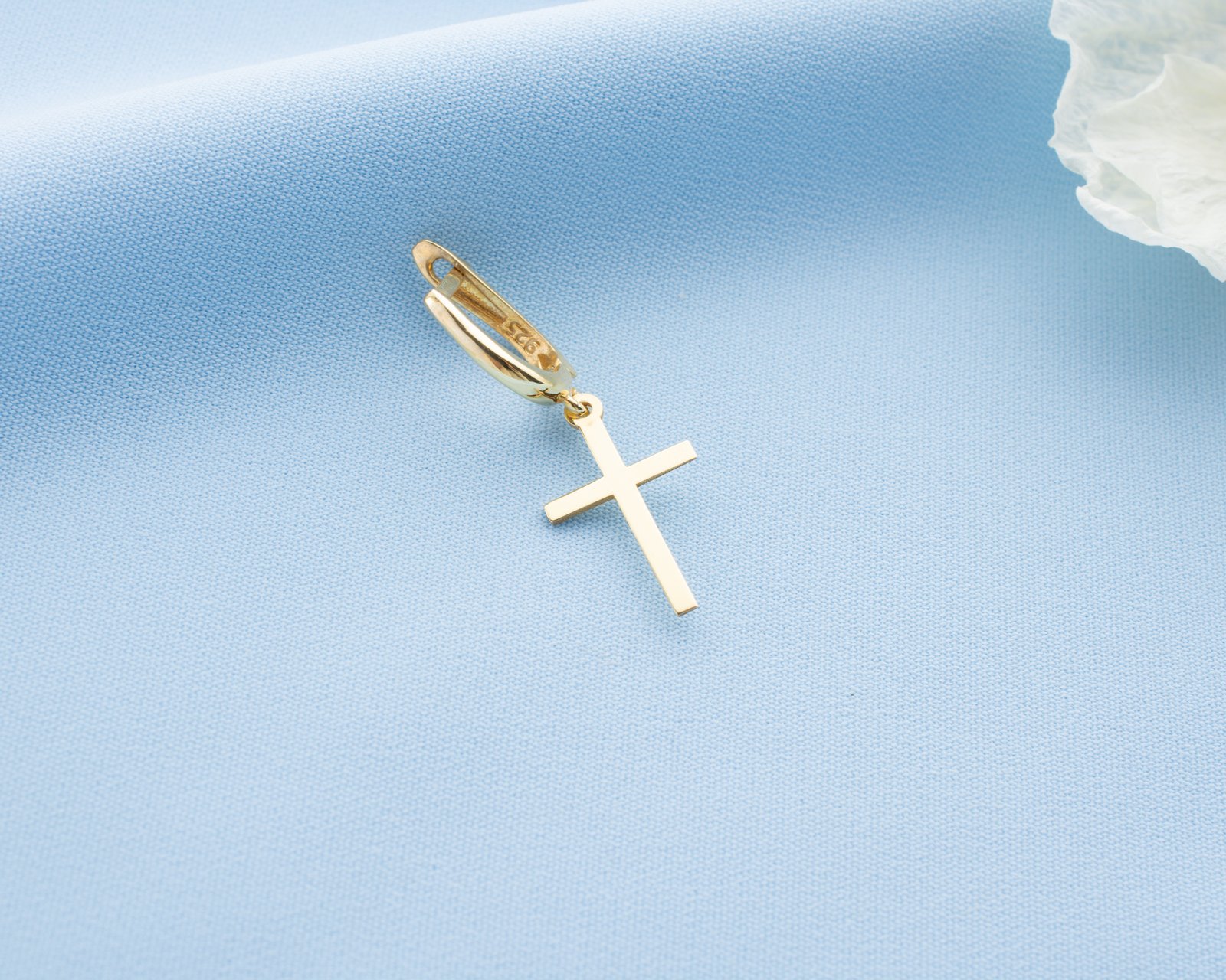 Gold Cross Dangle Earrings - Image 8