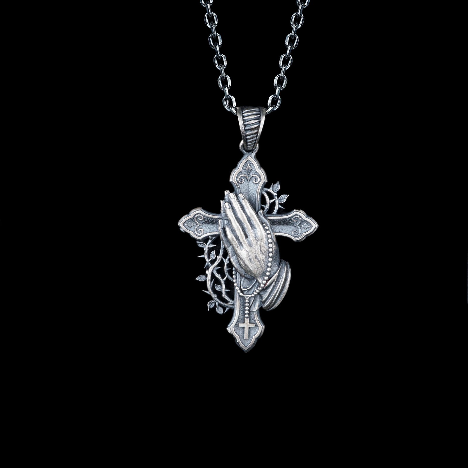 Praying Hands Cross Necklace - Image 8
