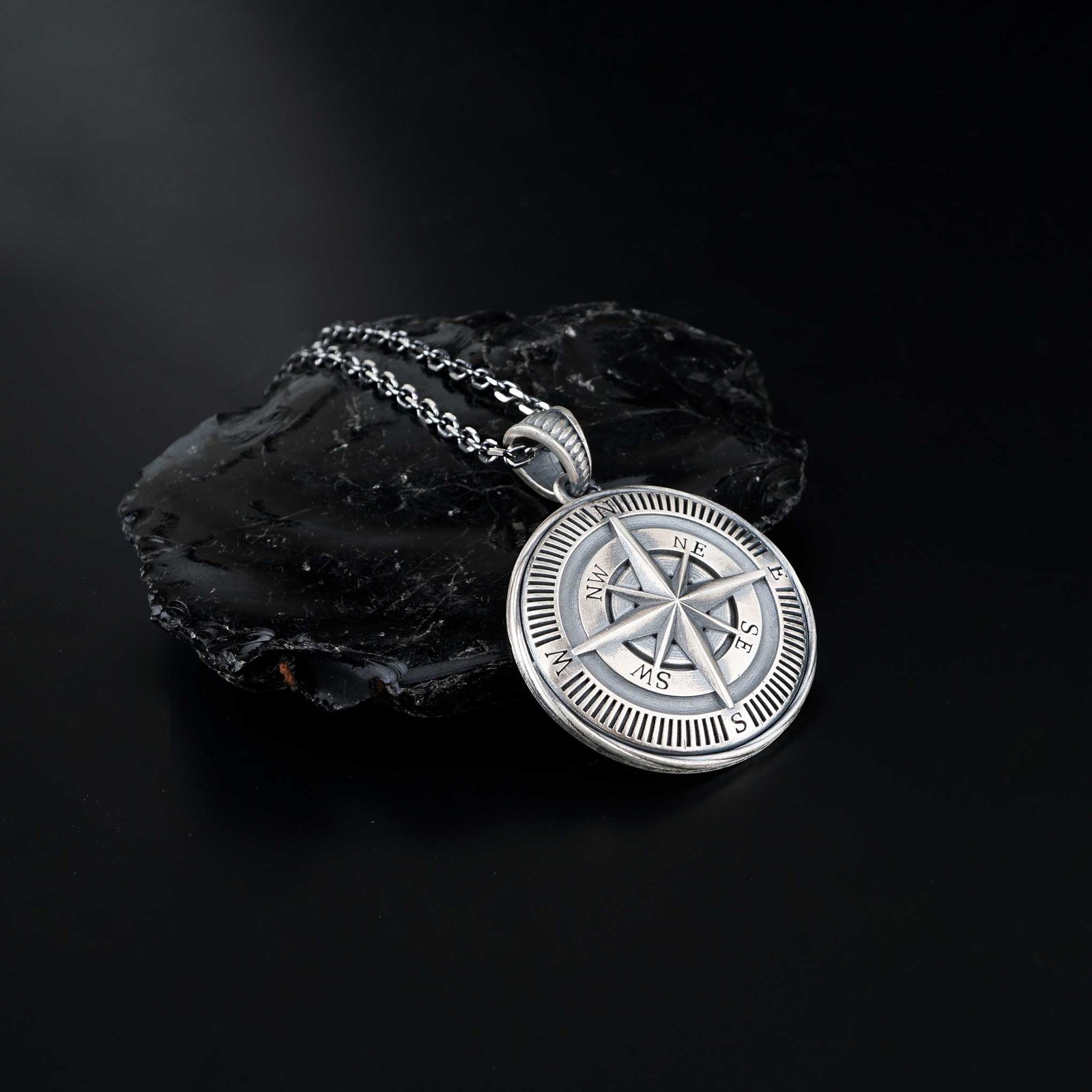 Compass Wind Rose Sterling Silver Necklace - Image 7