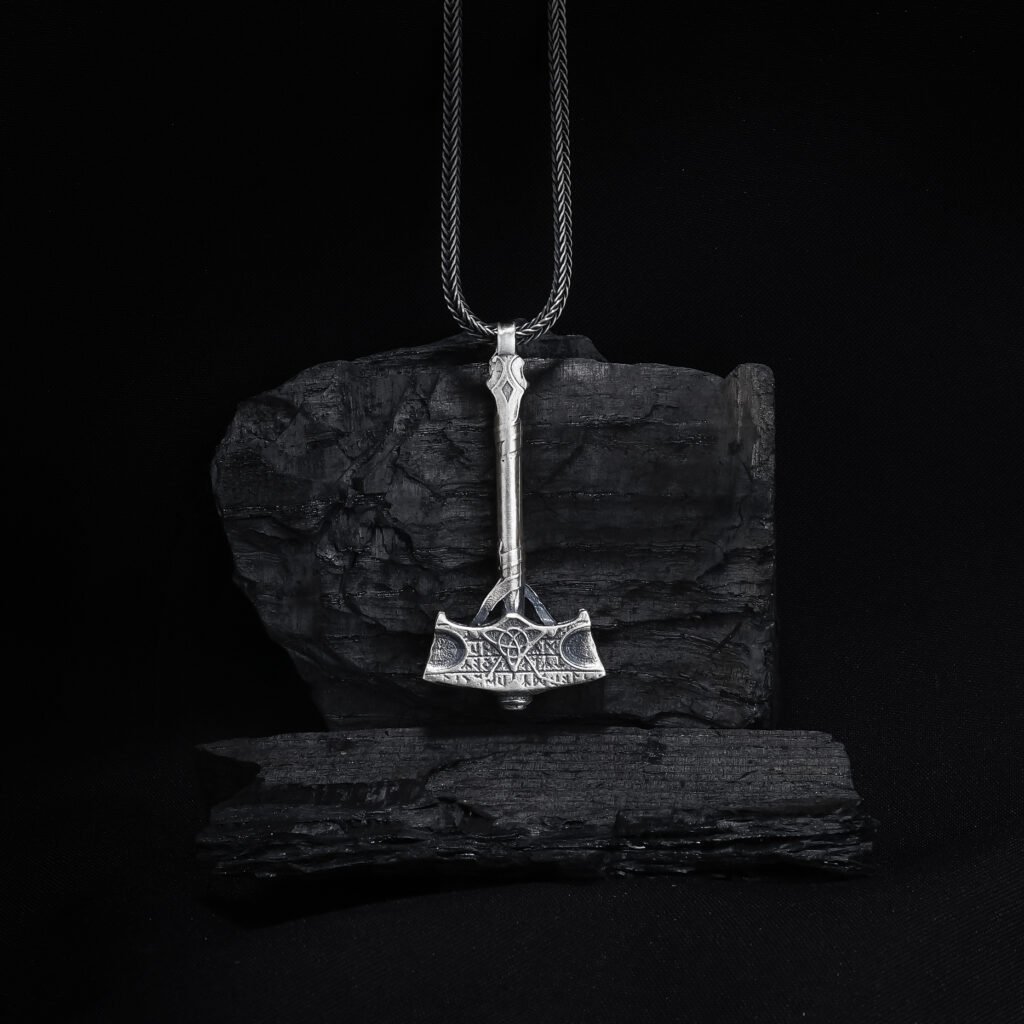 War hammer power symbol pendant men's necklace