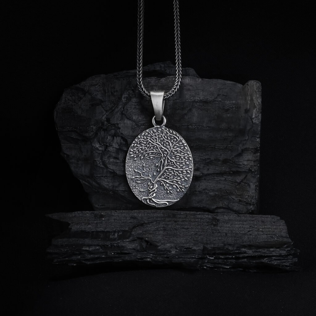 Tree of life balance symbol pendant men's necklace