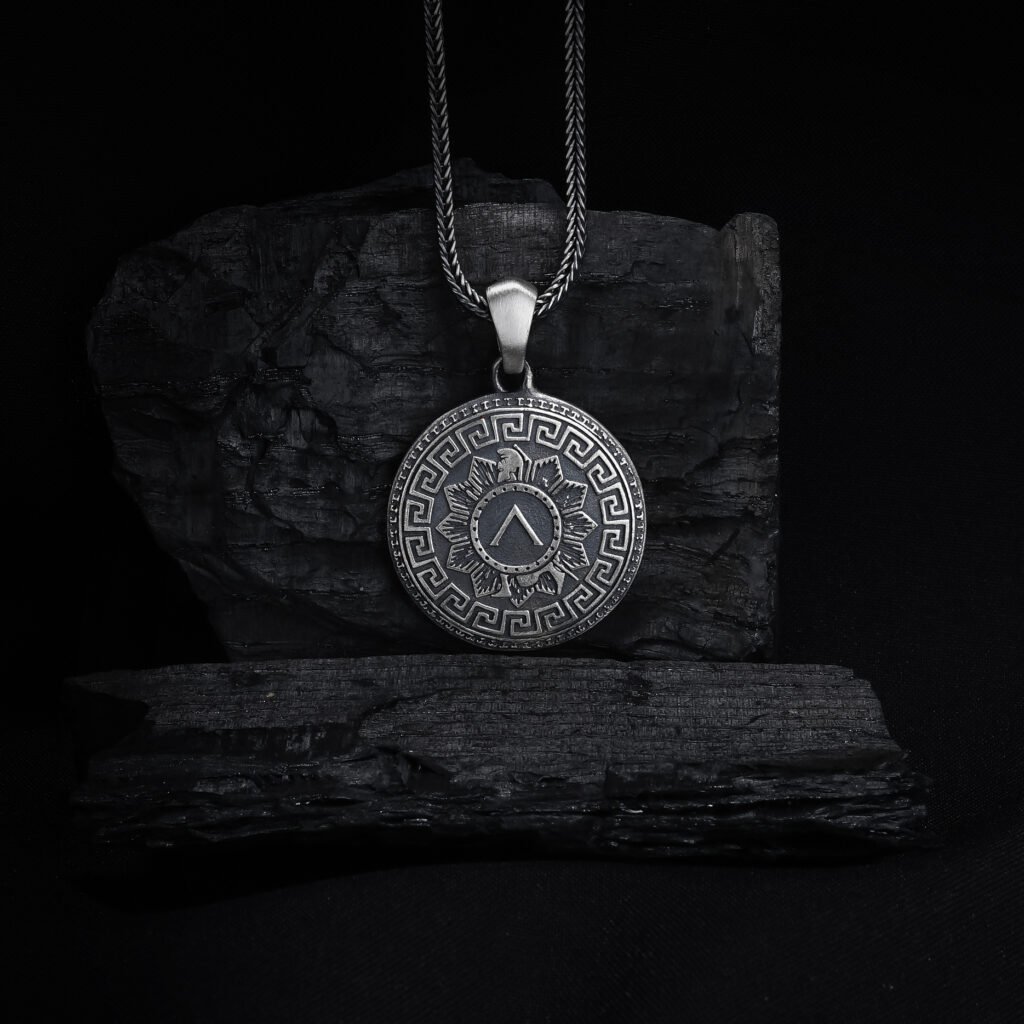 Ancient rune protection symbol pendant men's necklace