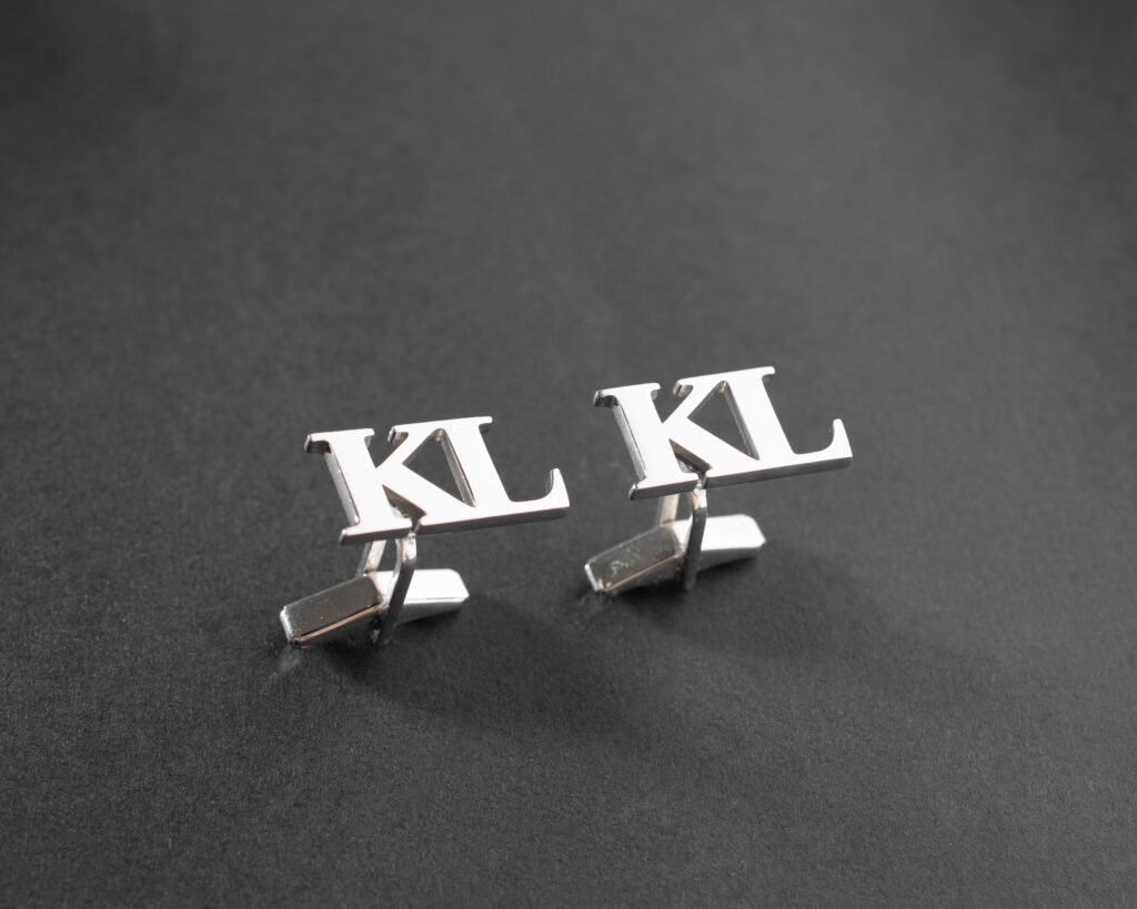 Men's minimal letter cufflinks